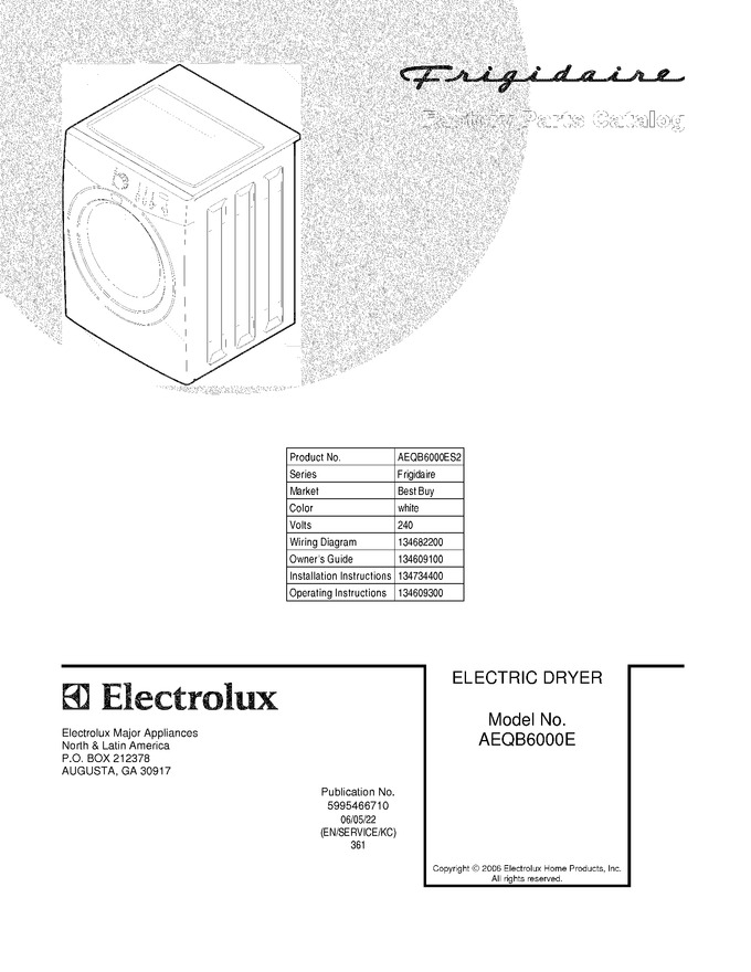 Diagram for AEQB6000ES2