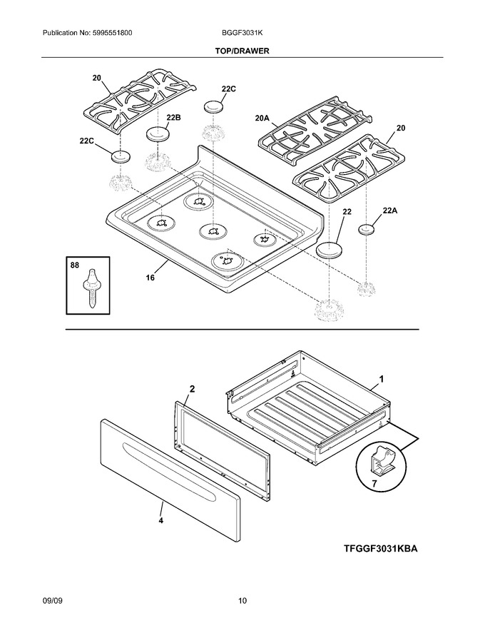 Diagram for BGGF3031KWB