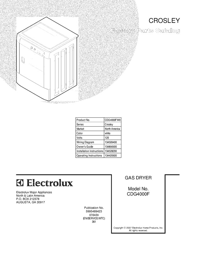 Diagram for CDG4000FW0