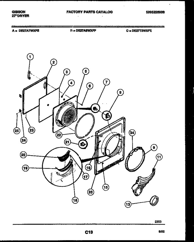 Diagram for DE27A5WXFF