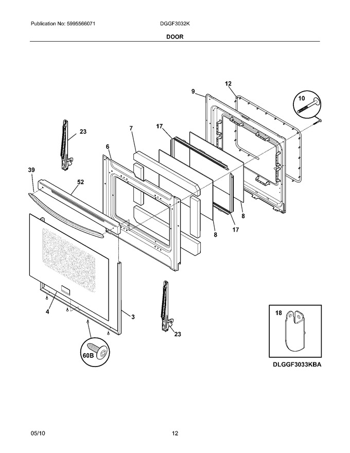 Diagram for DGGF3032KWF