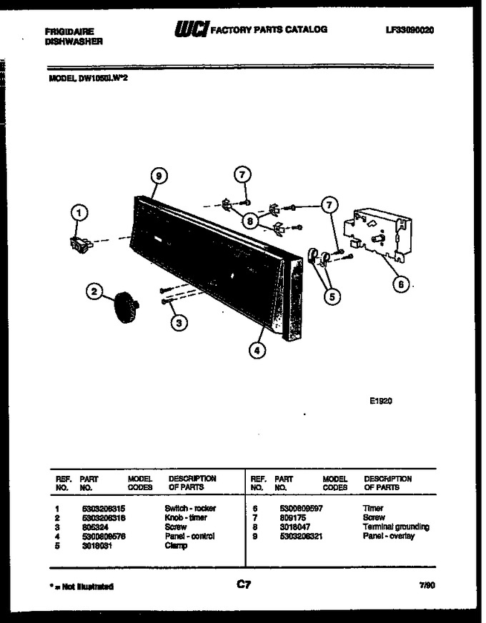 Diagram for DW1050LW2