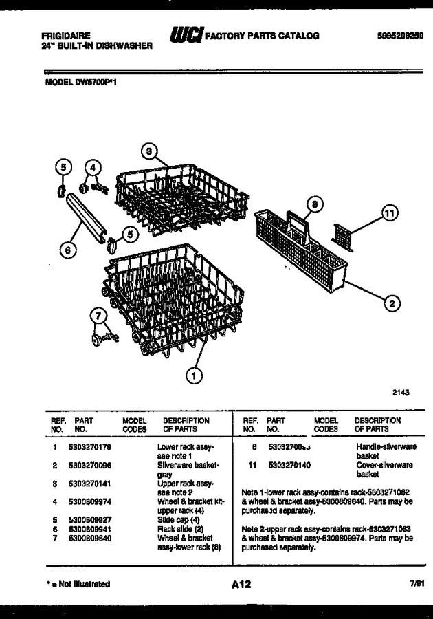 Diagram for DW5700PW1