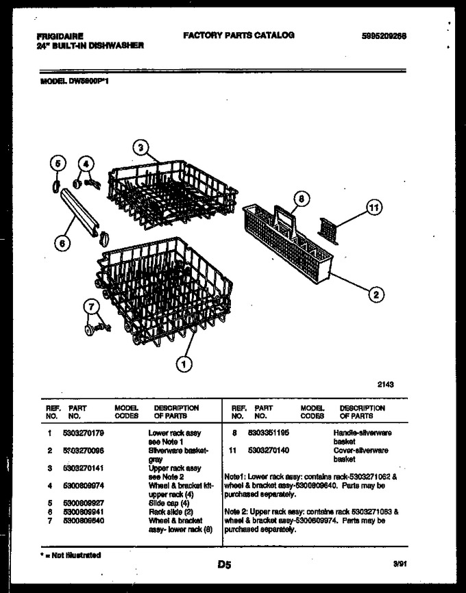 Diagram for DW5800PW1