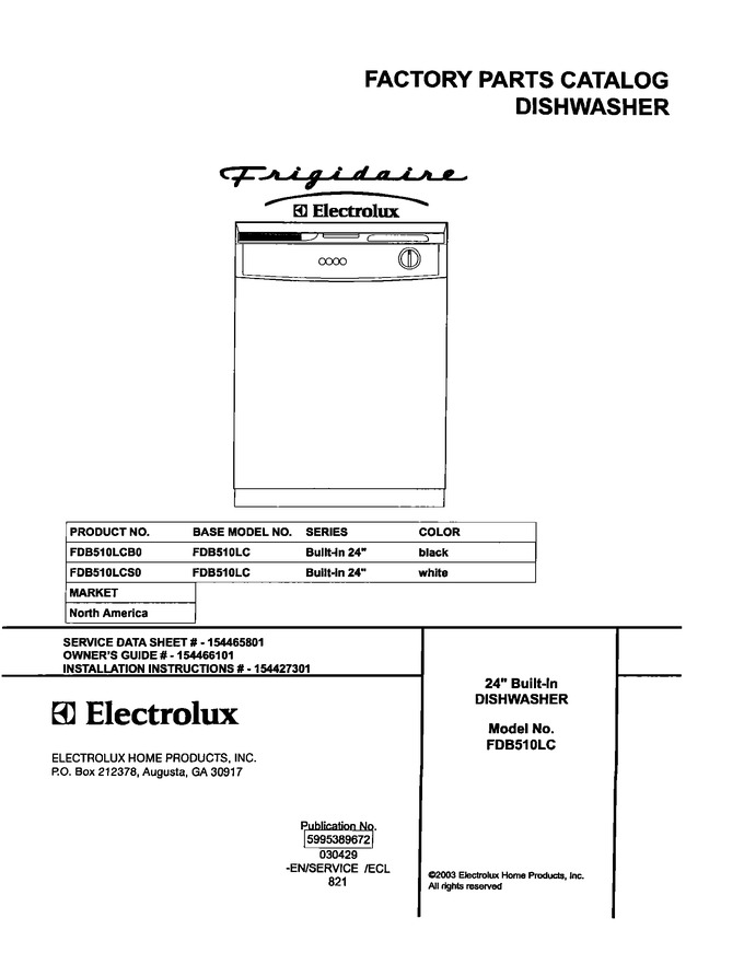 Diagram for FDB510LCB0