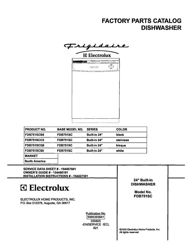 Diagram for FDB751SCB0