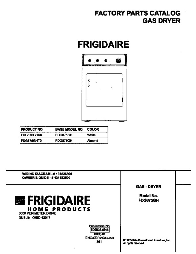 Diagram for FDG875GHS0