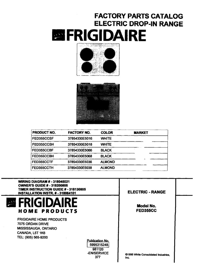 Diagram for FED355CCTH