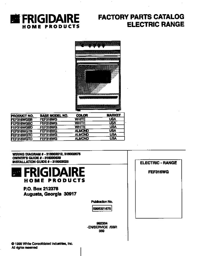 Diagram for FEF316WGTD