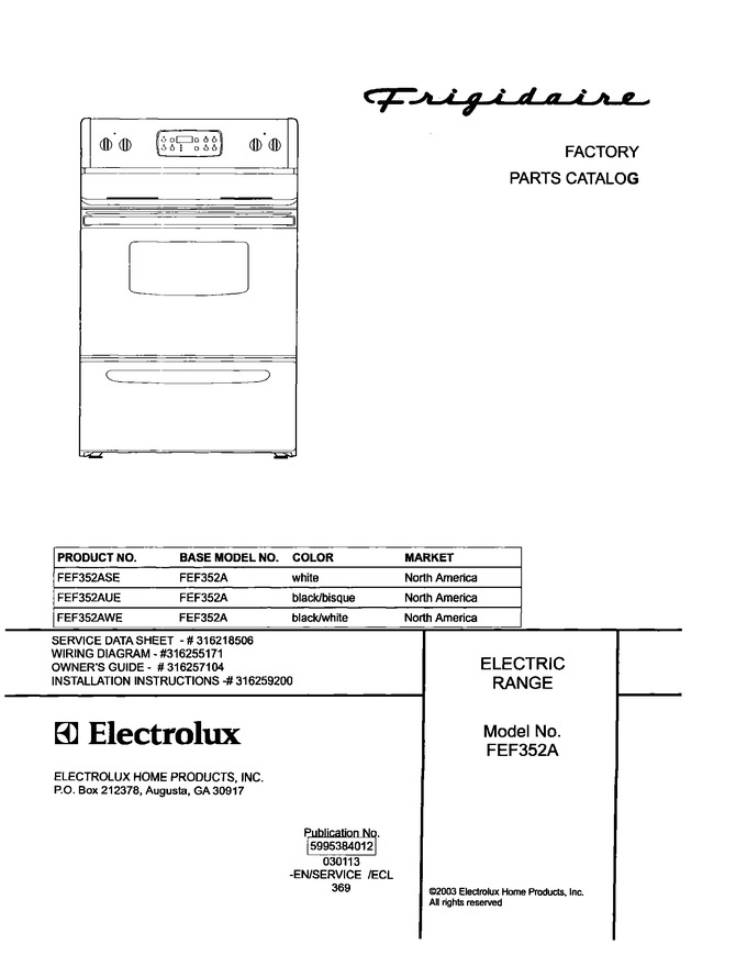 Diagram for FEF352AWE