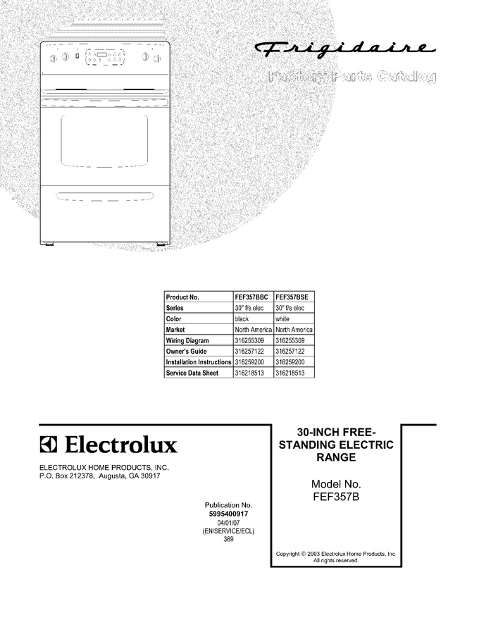 Diagram for FEF357BSE