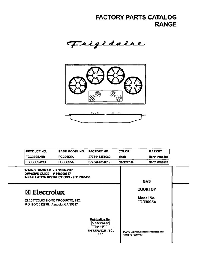 Diagram for FGC36S5AWB