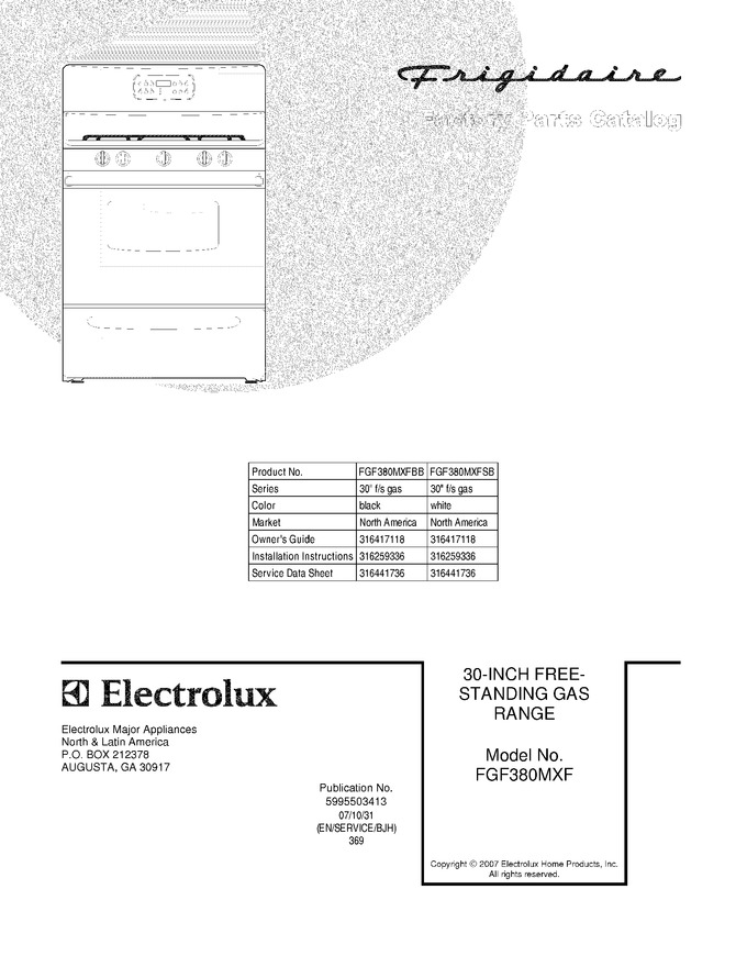 Diagram for FGF380MXFBB