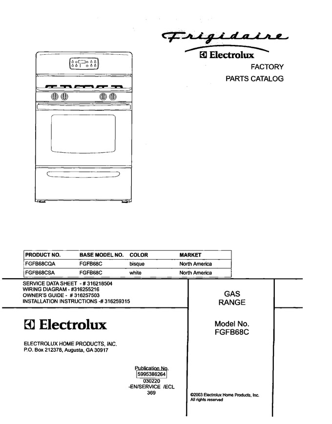 Diagram for FGFB68CSA