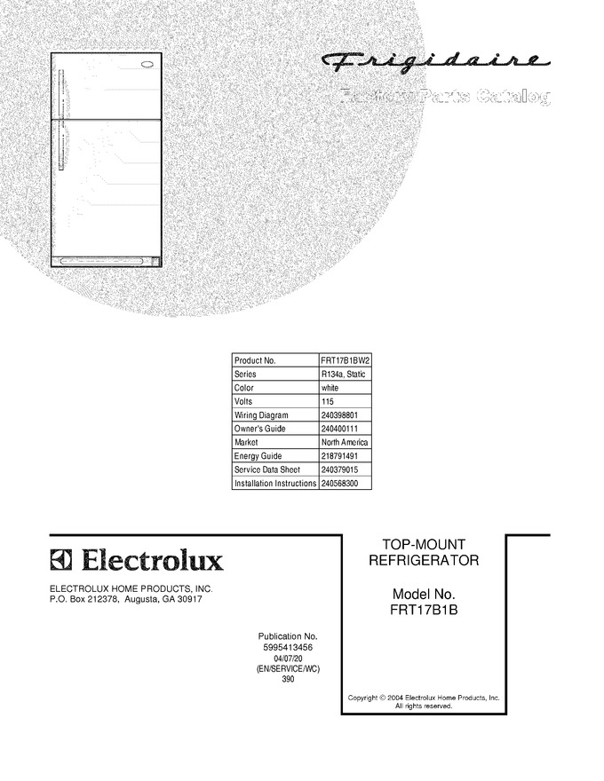 Diagram for FRT17B1BW2