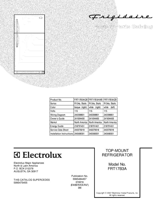 Diagram for FRT17B3AQB