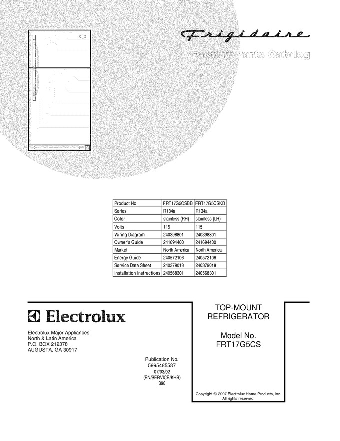 Diagram for FRT17G5CSBB