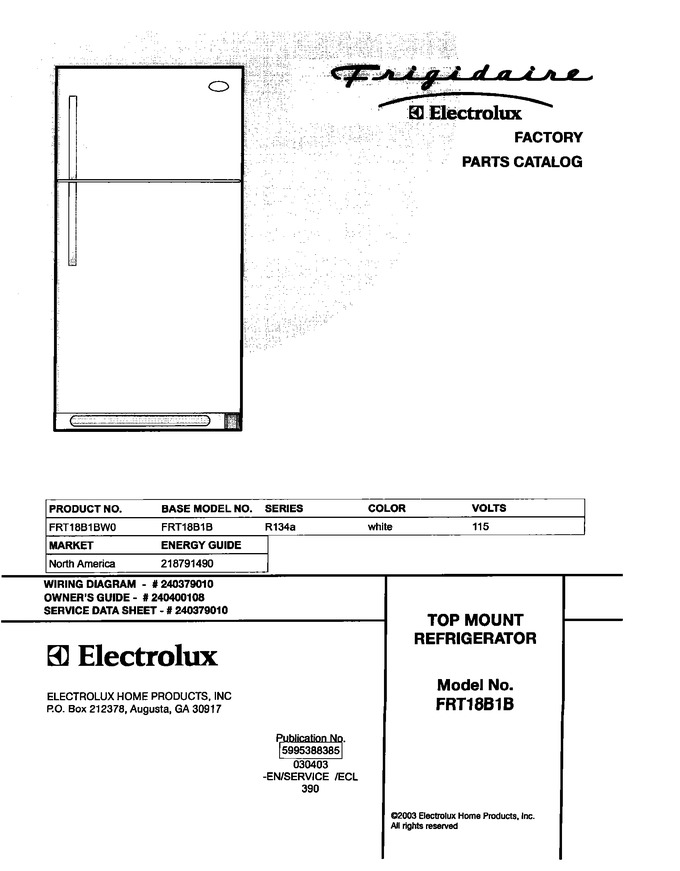 Diagram for FRT18B1BW0