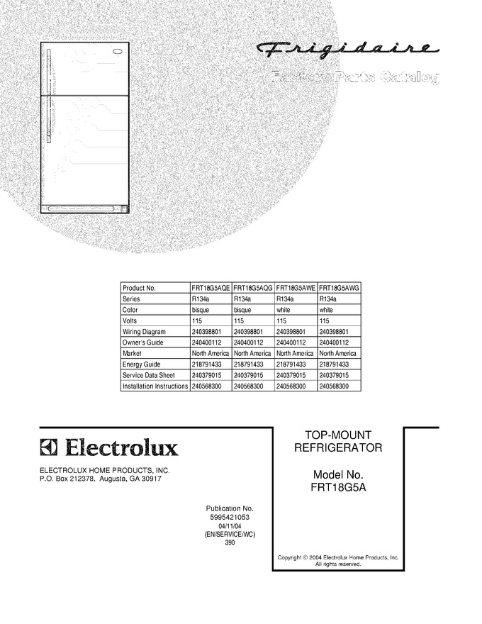 Diagram for FRT18G5AWG