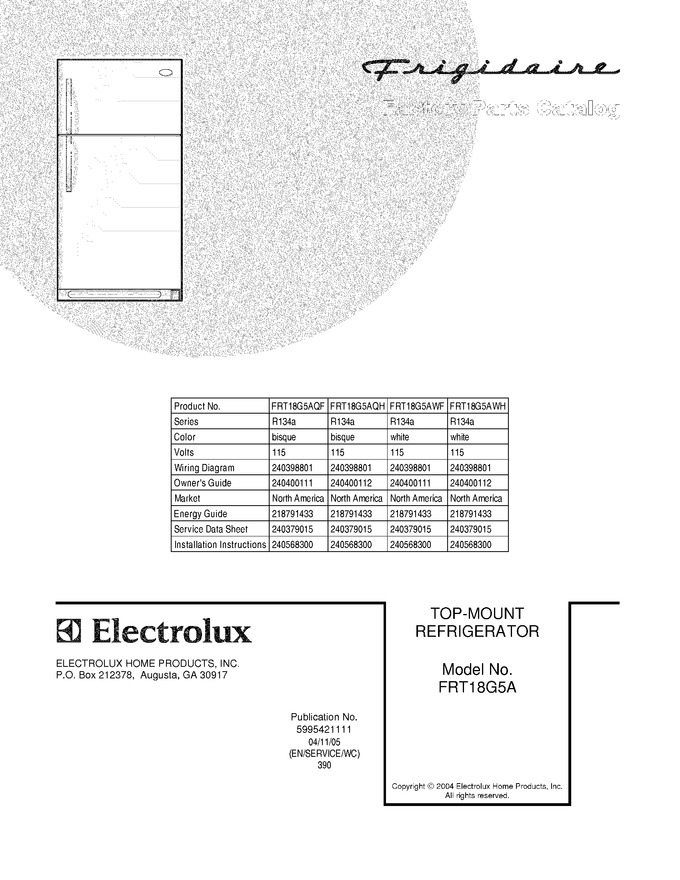 Diagram for FRT18G5AQH