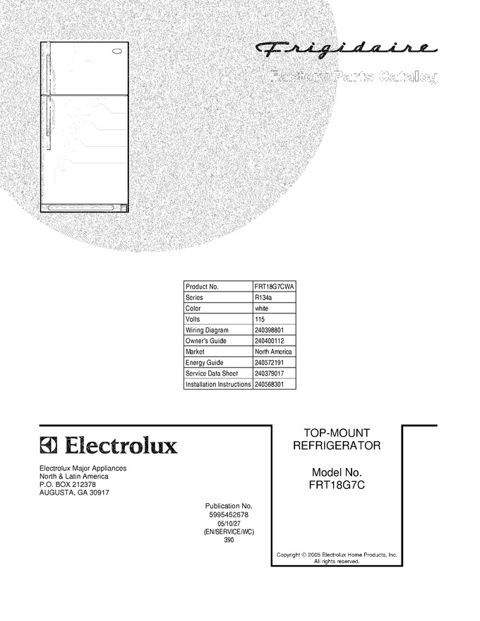 Diagram for FRT18G7CWA