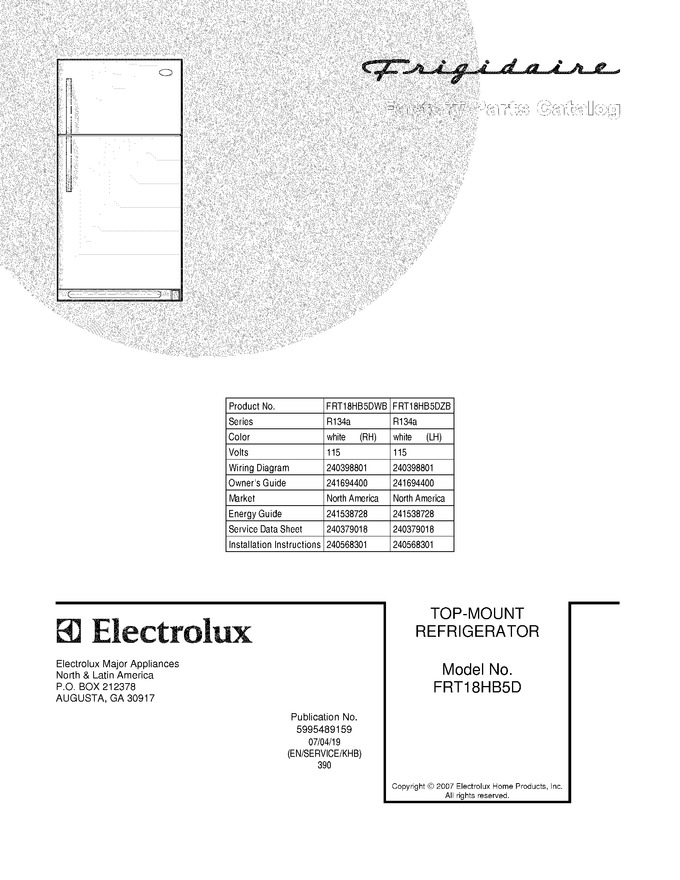 Diagram for FRT18HB5DWB