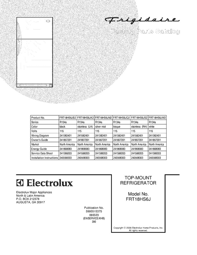 Diagram for FRT18HS6JW2