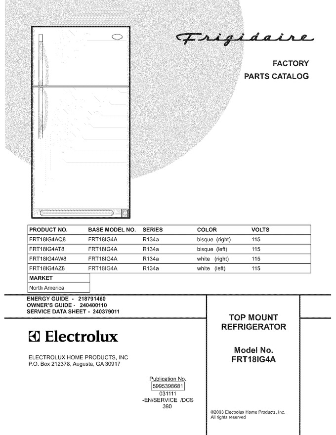 Diagram for FRT18IG4AZ8