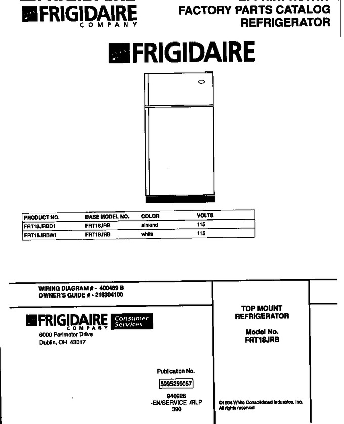 Diagram for FRT18JRBW1