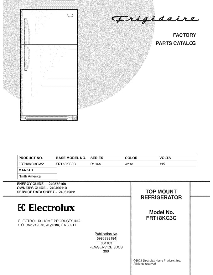 Diagram for FRT18KG3CW2