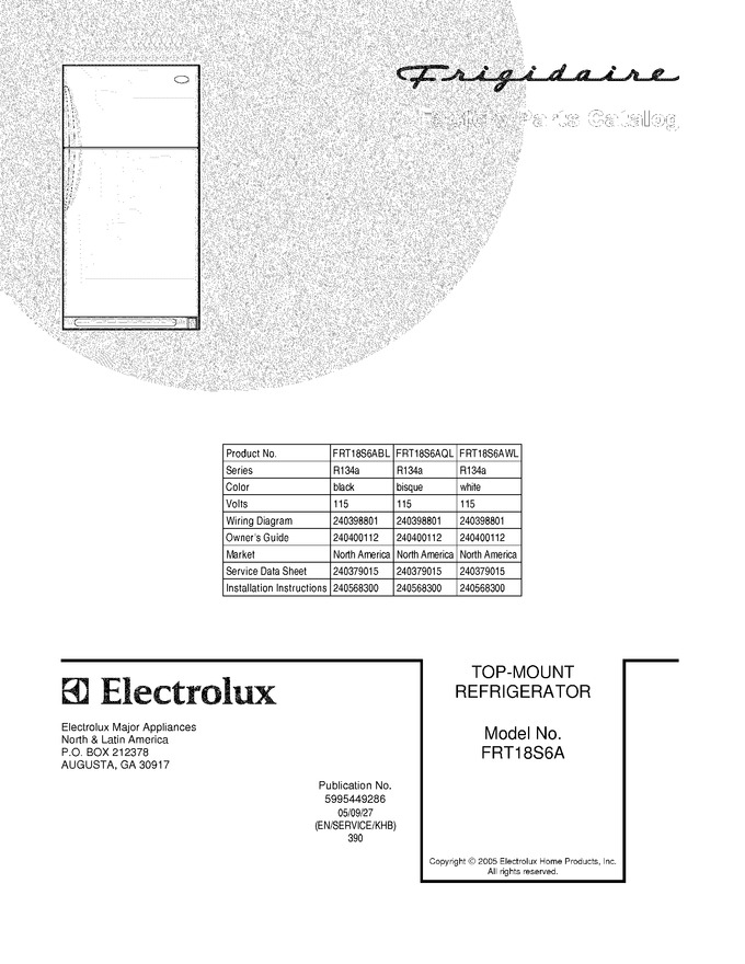 Diagram for FRT18S6AWL