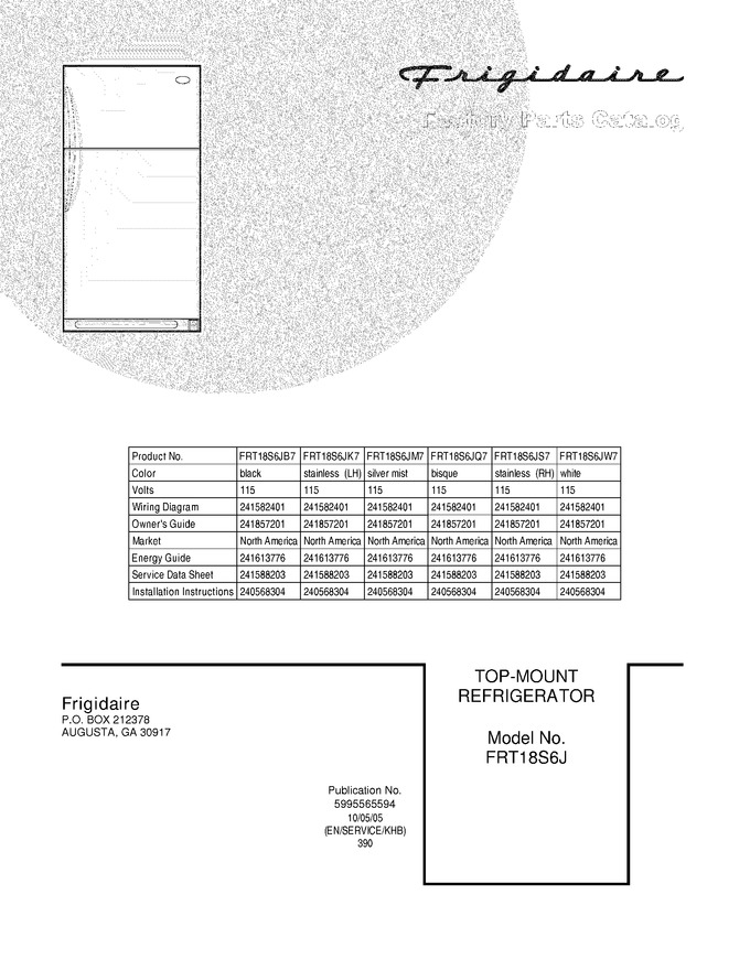 Diagram for FRT18S6JW7