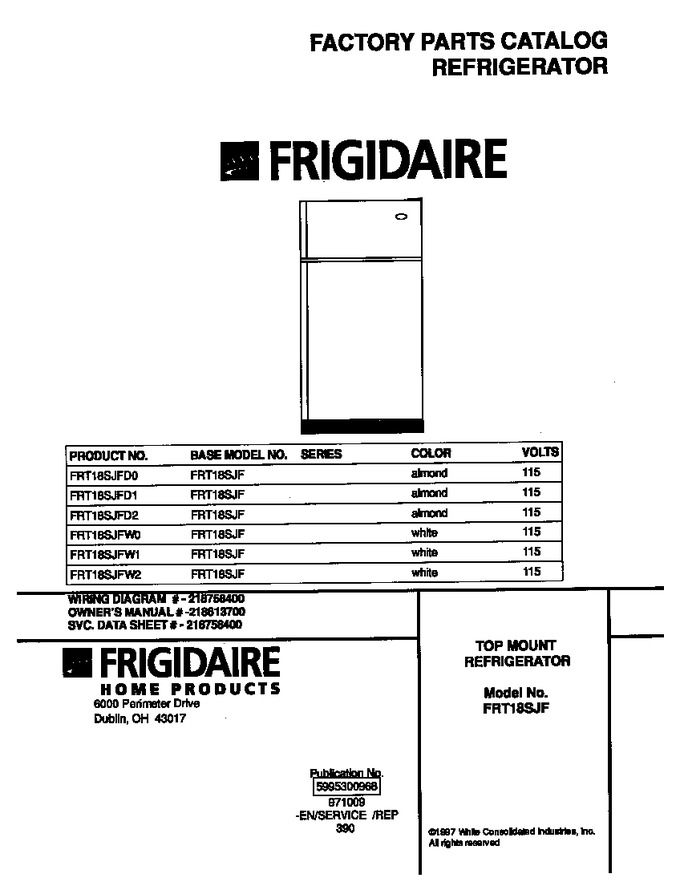 Diagram for FRT18SJFW0