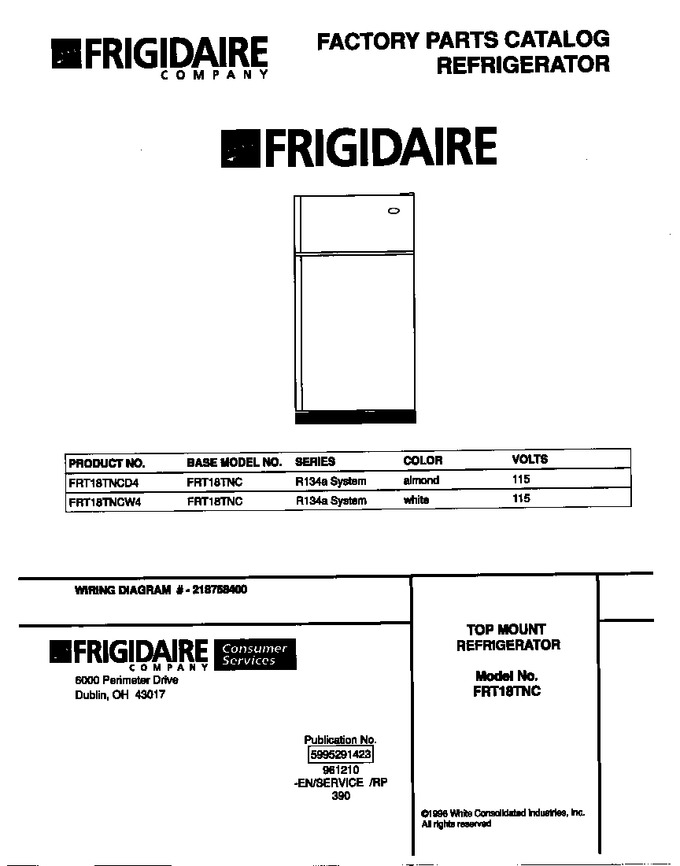 Diagram for FRT18TNCW4