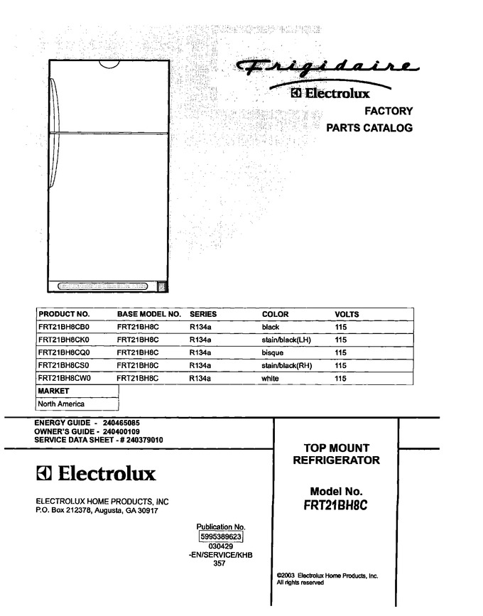 Diagram for FRT21BH8CB0