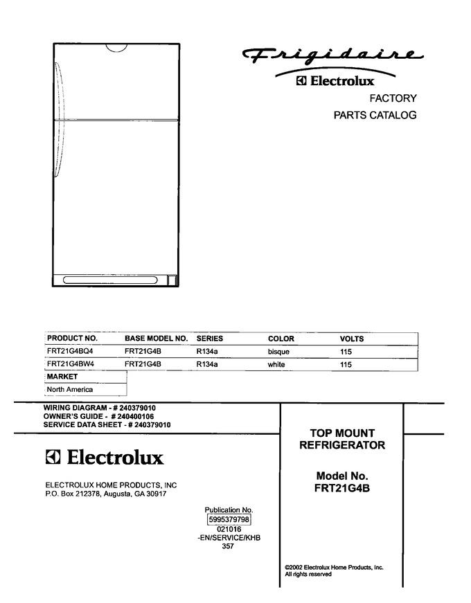 Diagram for FRT21G4BW4