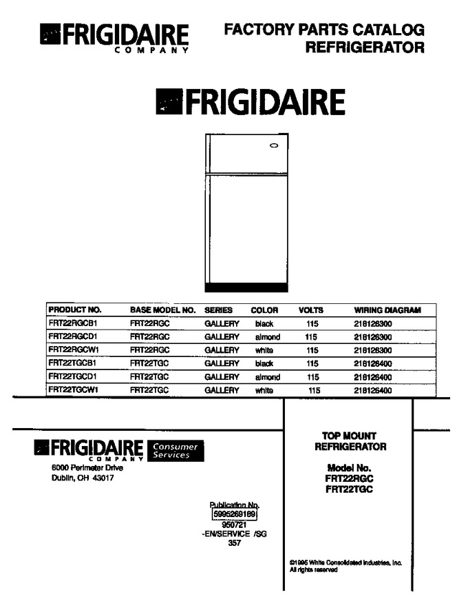 Diagram for FRT22RGCW1