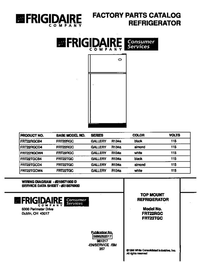 Diagram for FRT22RGCW4