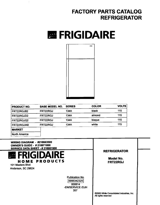 Diagram for FRT22RGJW2