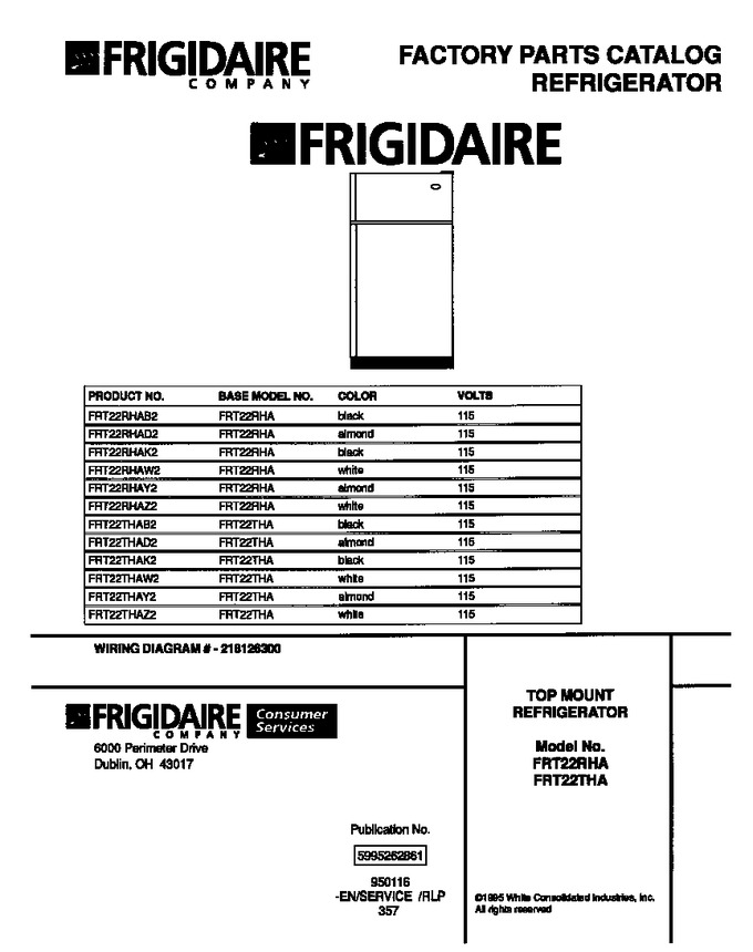 Diagram for FRT22RHAY2