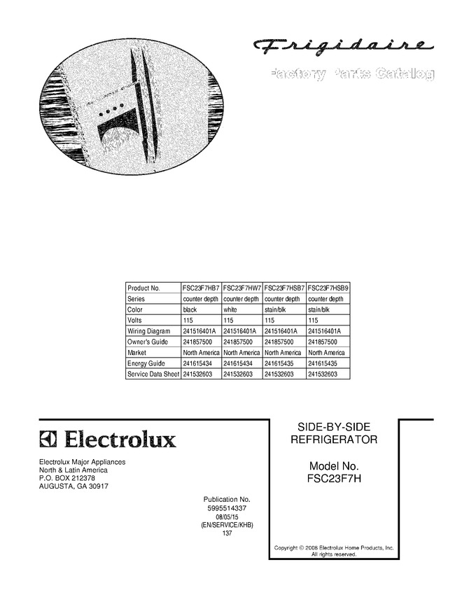 Diagram for FSC23F7HSB9