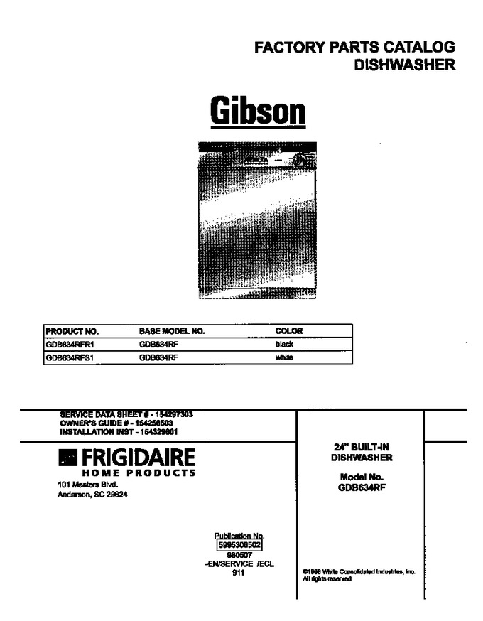 Diagram for GDB634RFS1