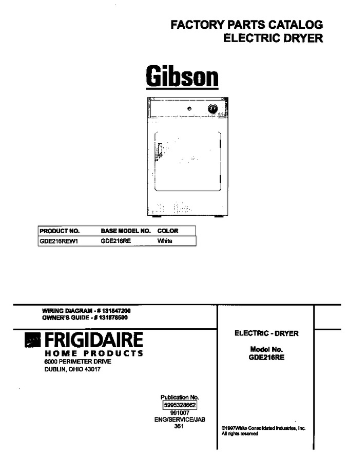 Diagram for GDE216REW1