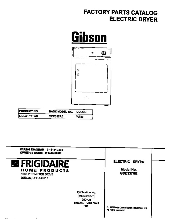 Diagram for GDE337REW0