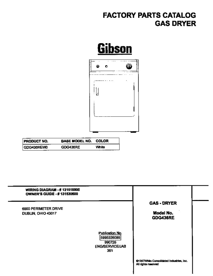 Diagram for GDG436REW0