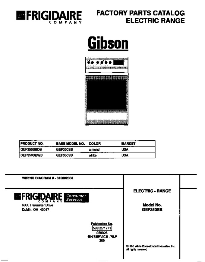 Diagram for GEF350SBWB