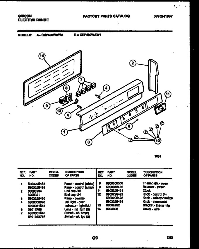 Diagram for GEF400WAW1