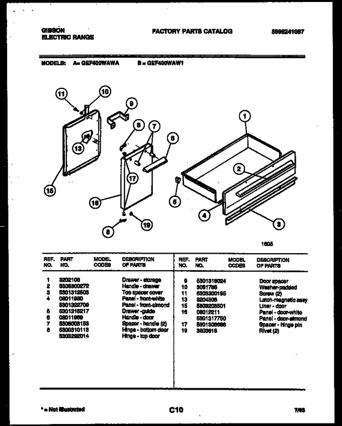 Diagram for GEF400WAW1