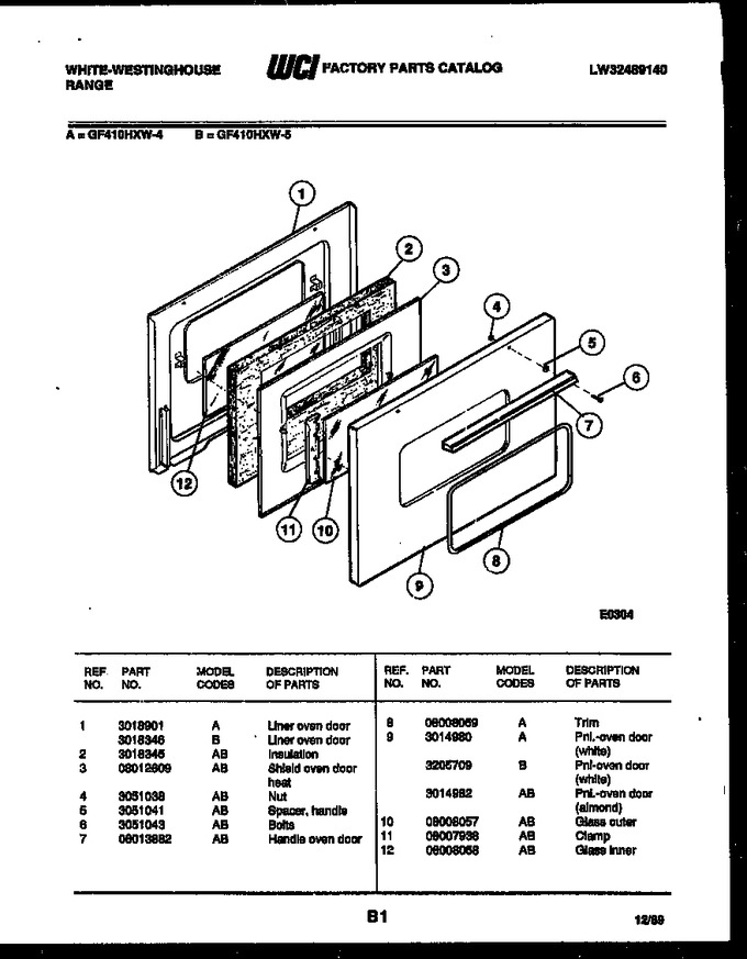 Diagram for GF410HXW5