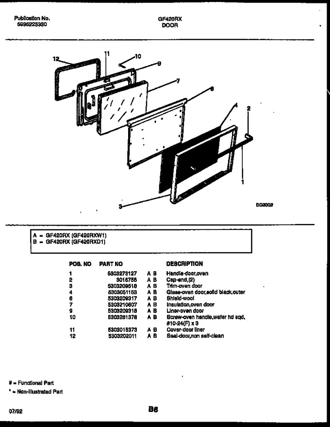 Diagram for GF420RXW1